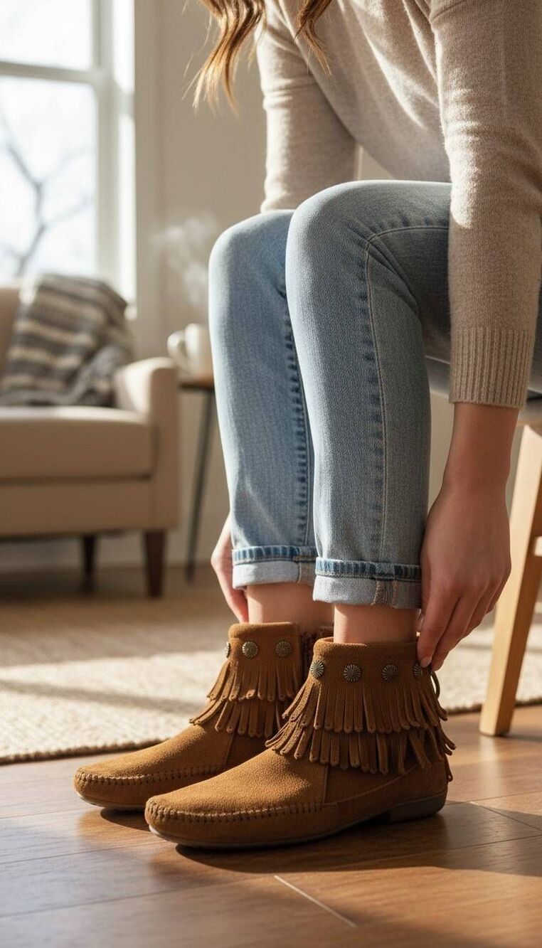 Minnetonka suede booties